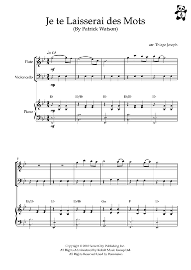 Je Te Laisserai Des Mots (arr. Thiago Joseph)