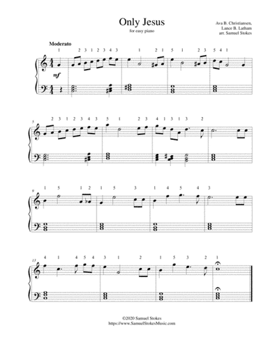 Only Jesus (I’ve Found a Refuge) - for easy piano (arr. Samuel Stokes)