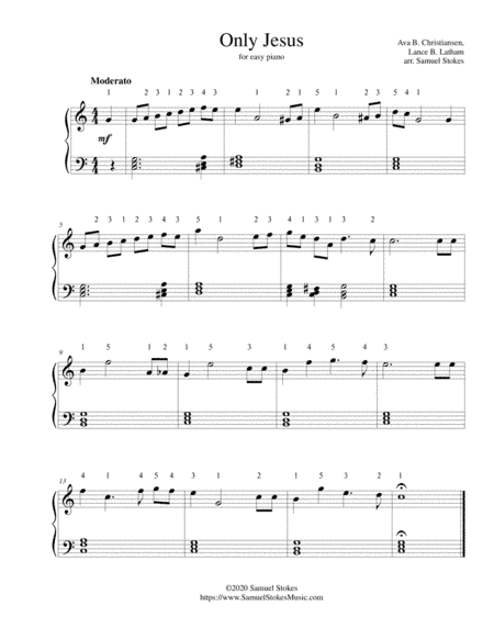 Only Jesus (I’ve Found a Refuge) - for easy piano (arr. Samuel Stokes)