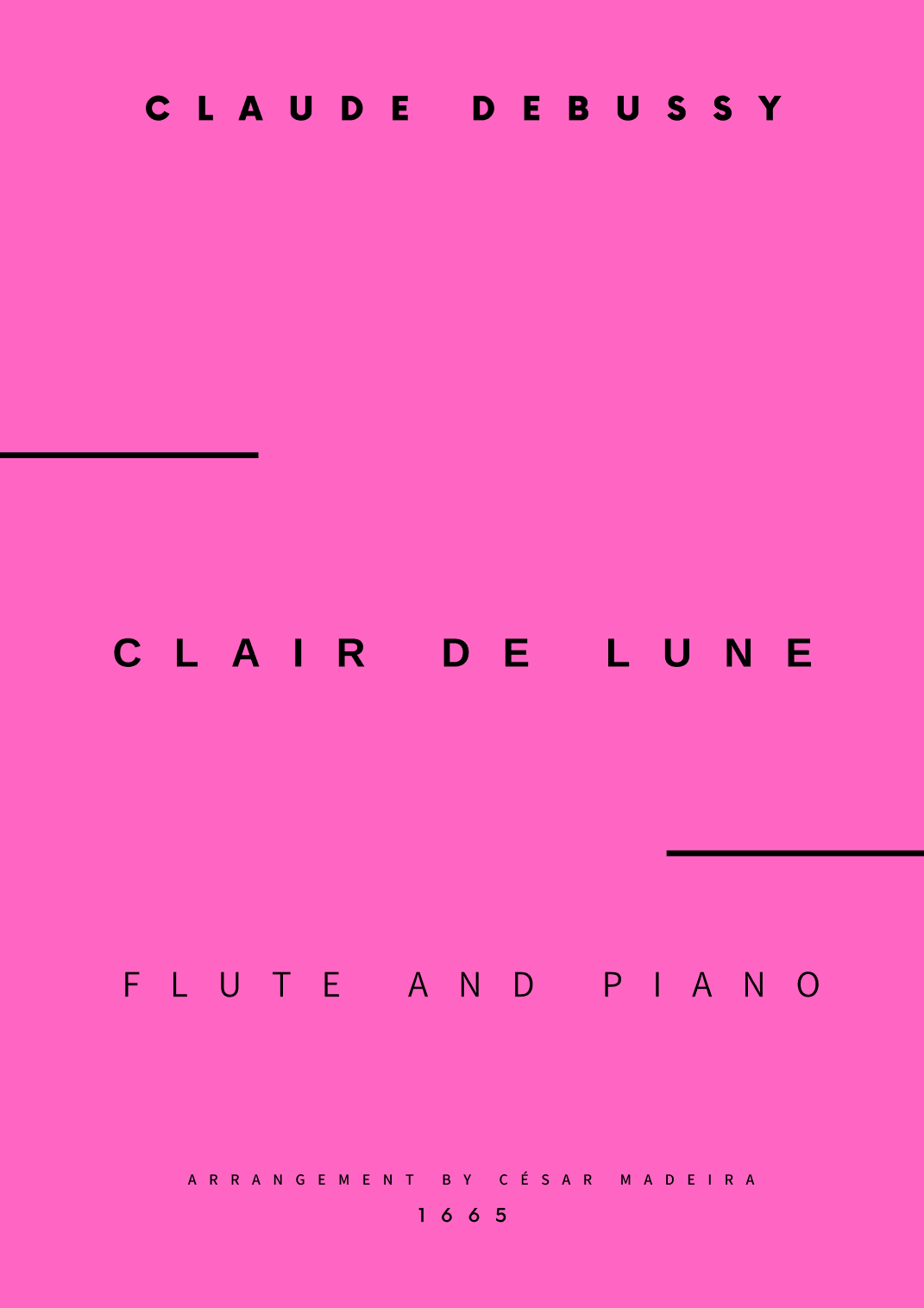 Clair de Lune by Debussy - Flute and Piano (Full Score) (arr. César Madeira)