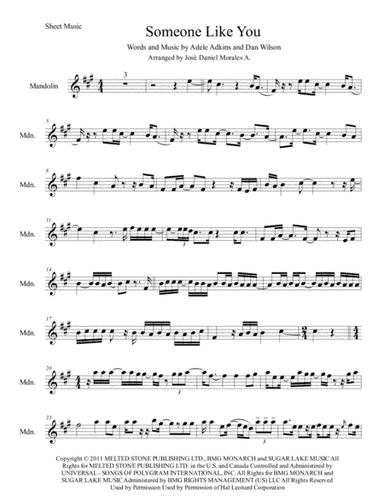 Someone Like You (arr. José Daniel Morales A.)