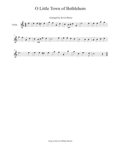 O Little Town of Bethlehem - Violin (arr. Kevin Busse)