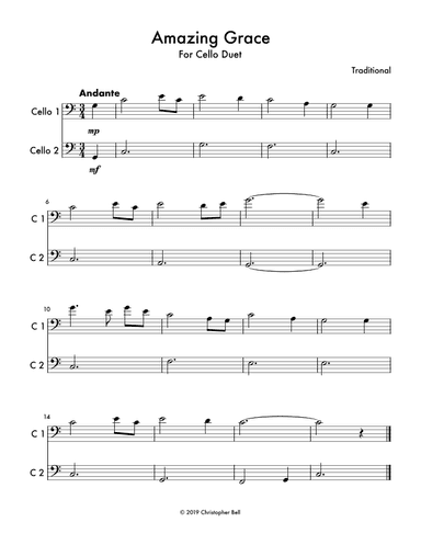 Amazing Grace - Cello Duet (arr. Silent Home Records)
