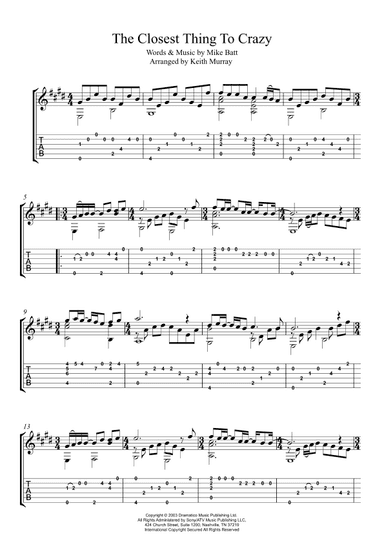 The Closest Thing To Crazy (arr. Keith Murray)