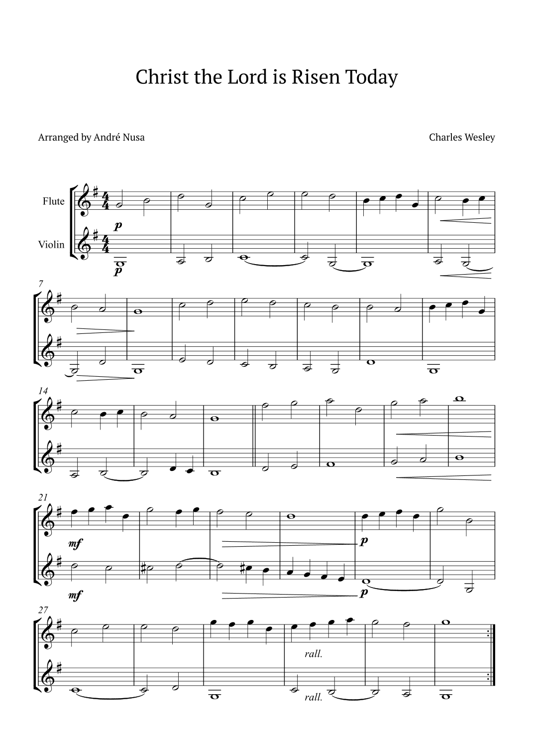 Christ the Lord is Risen Today (arr. André Nusa)