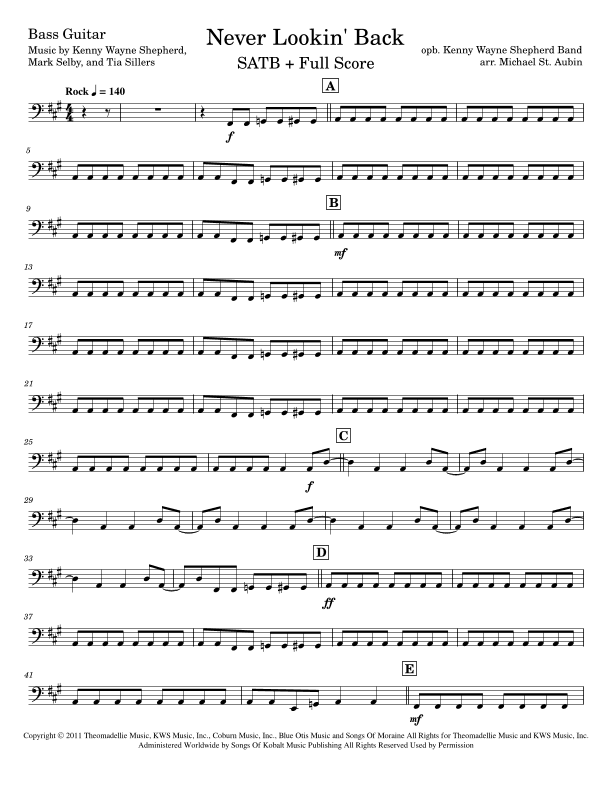 Never Lookin' Back (arr. Michael St. Aubin)