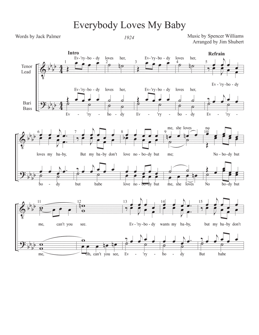 Everybody Loves My Baby (arr. Jim Shubert)