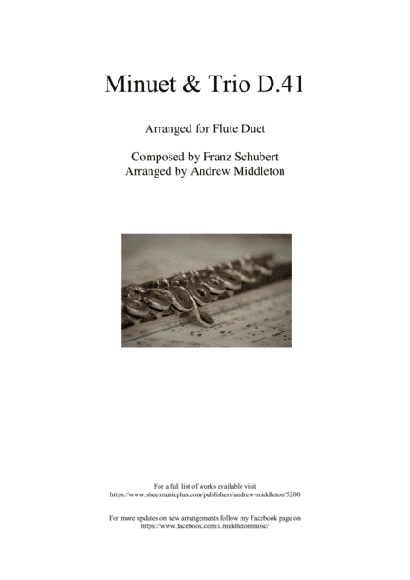 Minuet & Trio D.41 arranged for Flute Duet (arr. Andrew Middleton)
