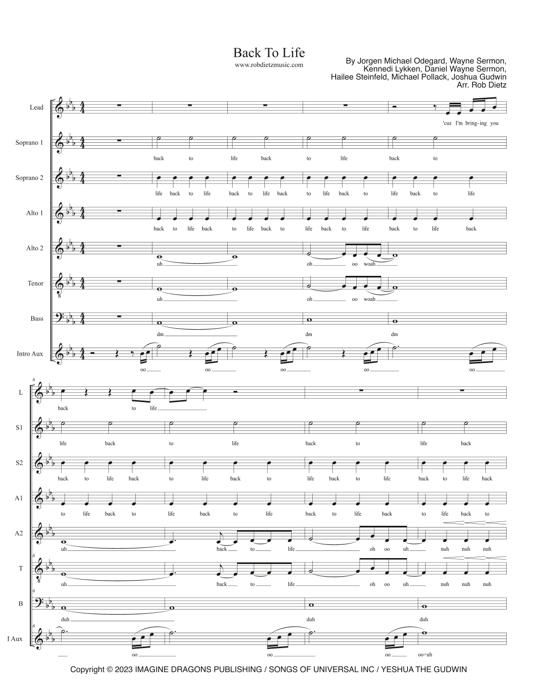 Back To Life (arr. Rob Dietz)