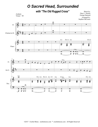 O Sacred Head, Surrounded (with "The Old Rugged Cross") (Duet for Flute and Bb-Clarinet) (arr. Stephen DeCesare)