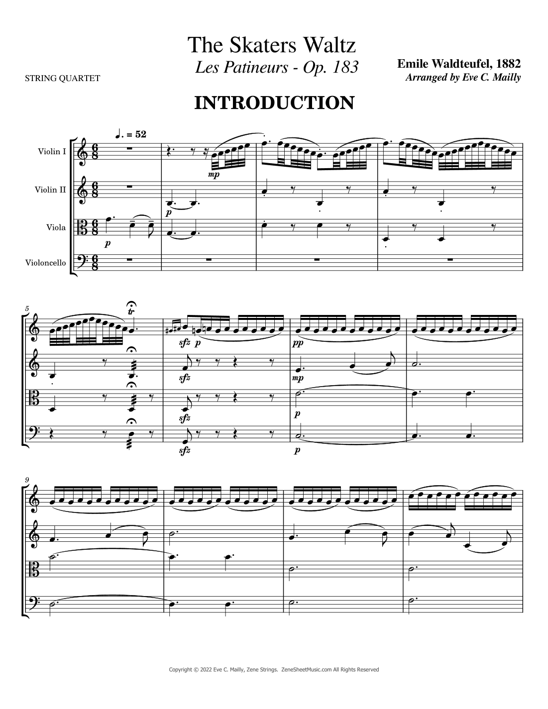 Les Patineurs, Opus 183 -- The Skaters Waltz (arr. Eve C. Mailly - Zene Strings)