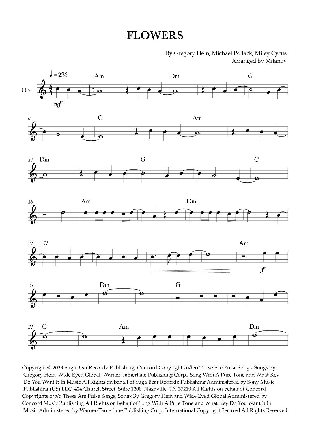 Flowers (arr. Milanov)