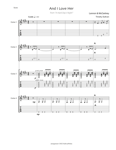 And I Love Her (arr. Timothy Sullivan)