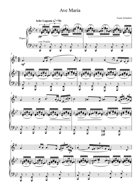 Franz Schubert - Ave Maria (Alto Saxophone Solo) - Bb key (arr. André Laitano)