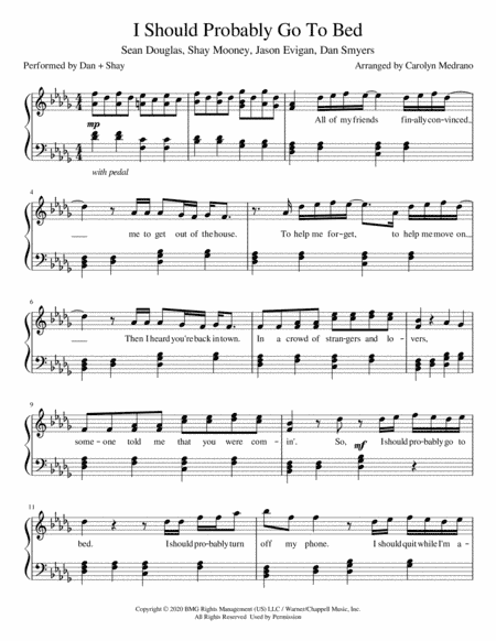 I Should Probably Go To Bed (arr. Carolyn Medrano)