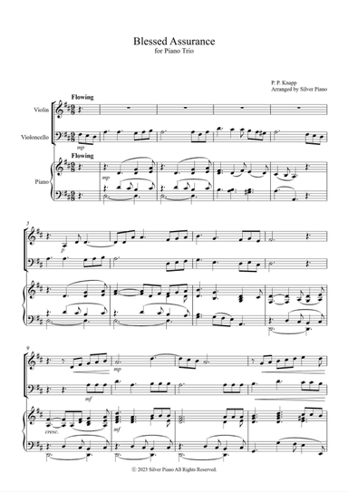 HYMN FOR PIANO TRIO - Blessed Assurance (arr. JEK)