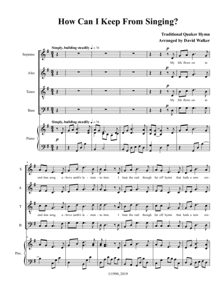 How Can I Keep From Singing? (arr. David Walker)