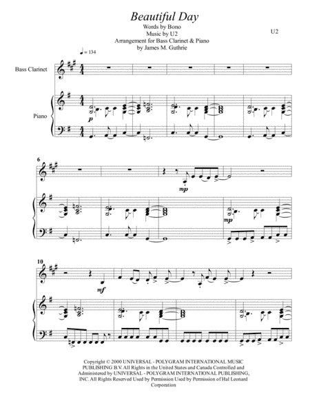 Beautiful Day (arr. James M. Guthrie, ASCAP)