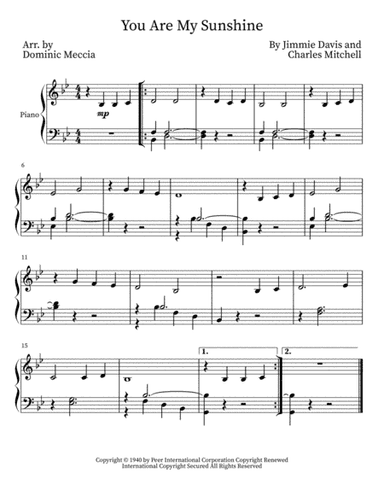 You Are My Sunshine (arr. Dominic Meccia)