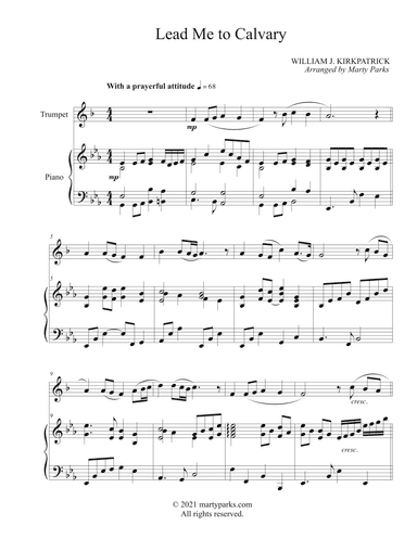 Lead Me to Calvary (Trumpet-Piano) (arr. Marty Parks)