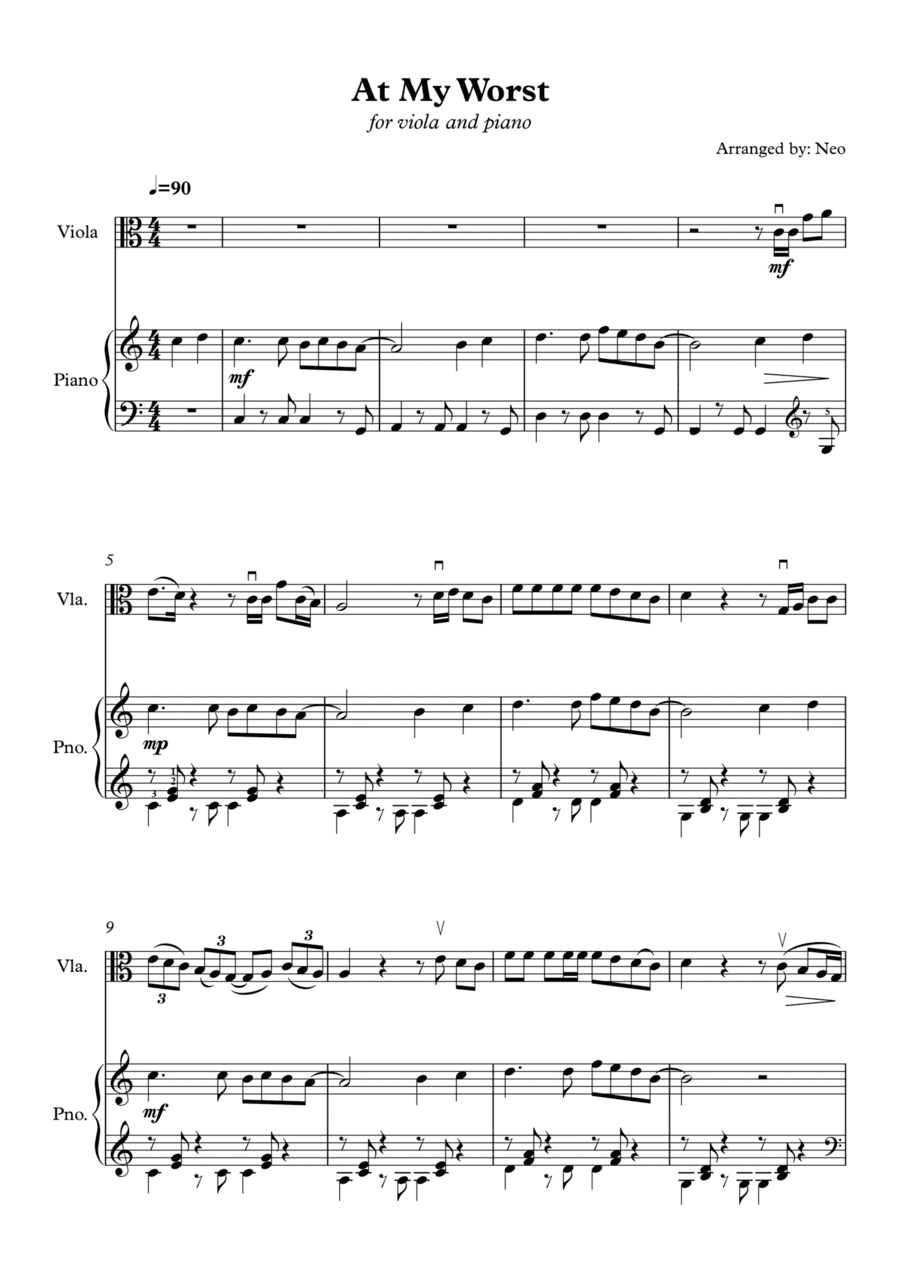 At My Worst (arr. Neo)