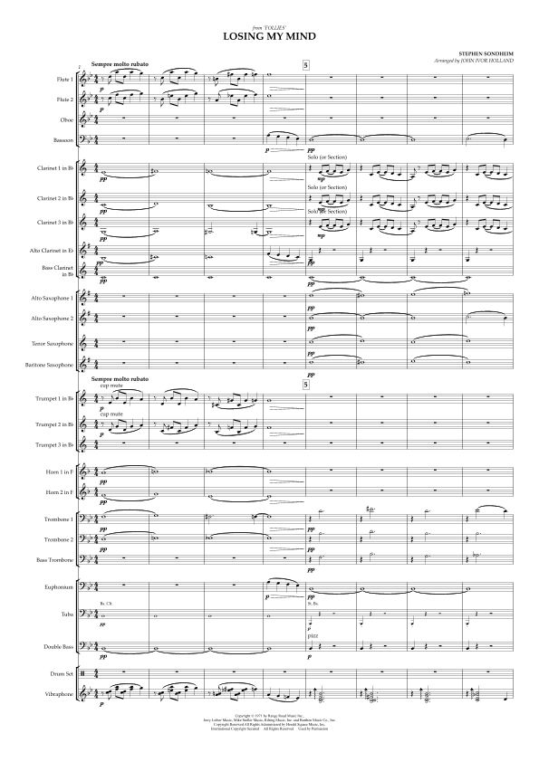 Losing My Mind (arr. John Ivor Holland)