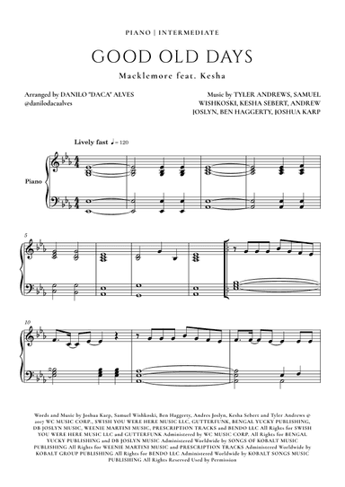 Good Old Days (arr. Danilo "Daca" Alves)