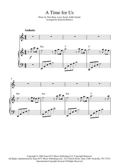 A Time For Us (love Theme) (arr. Kaiserin Rebecca)