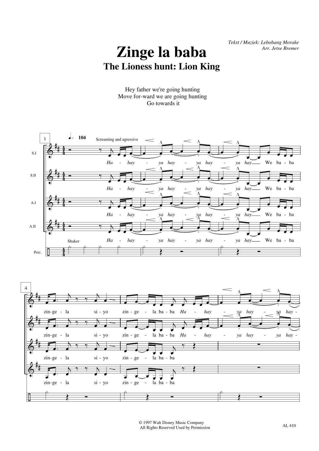 The Lioness Hunt (arr. Jetse Bremer)