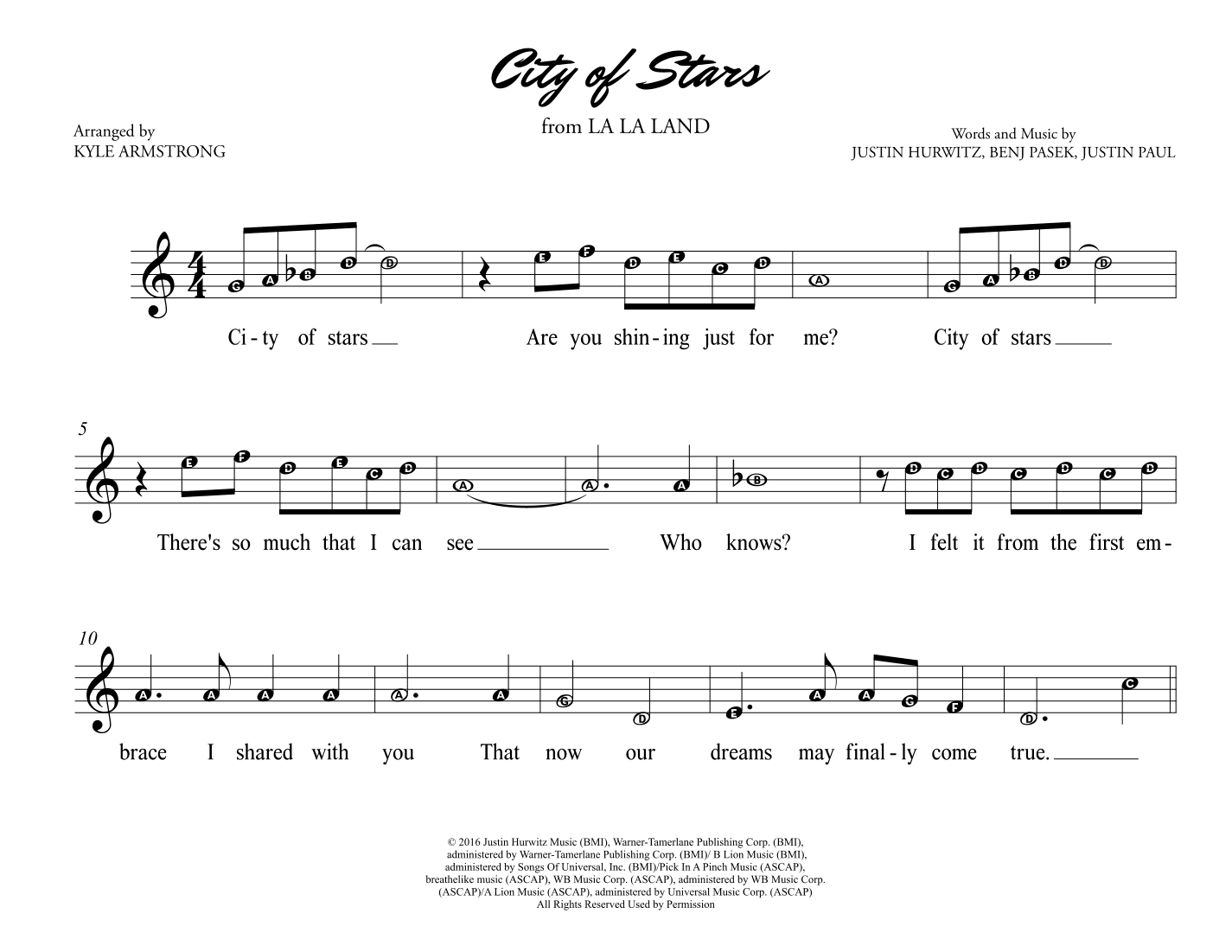 City Of Stars (arr. Kyle Armstrong)