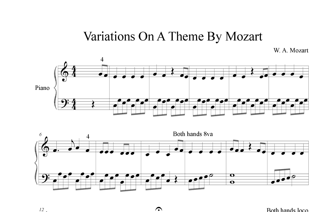 Variations On A Theme By W.A. Mozart (arr. Bernie Schweickart)