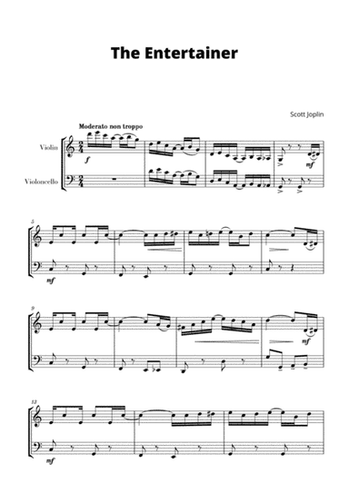 The Entertainer (for Violin and Cello) (arr. Cadenza Editions)