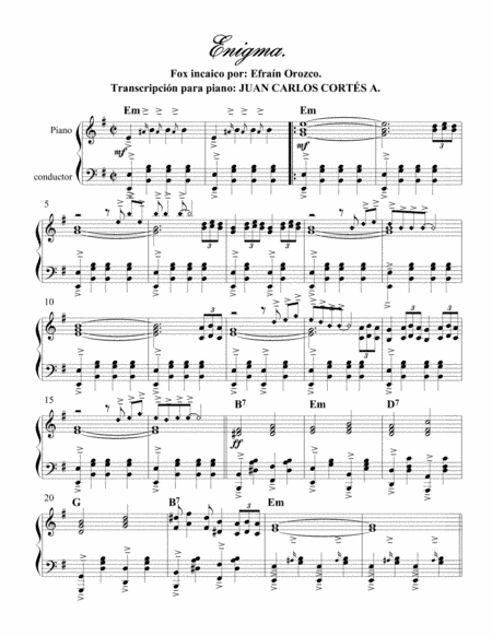 Enigma - Fox incaico por Efráin Orozco (arr. Juan Carlos Cortés A.)
