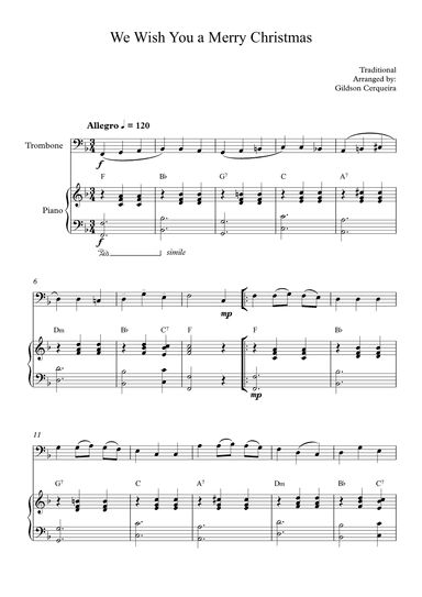 We Wish You a Merry Christmas (arr. Gildson Cerqueira)