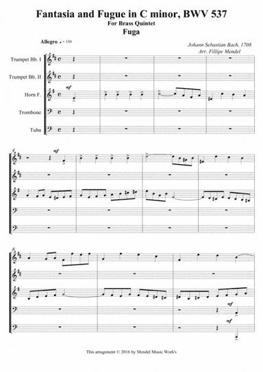 Fantasia and Fugue in C minor, BWV 537 (Fuga) (arr. Fillipe Mendel)