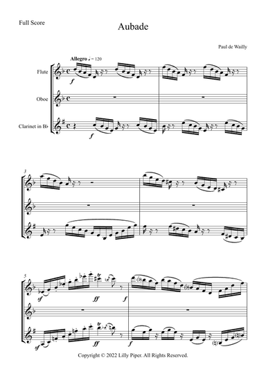 Aubade (arr. Lilly Piper)
