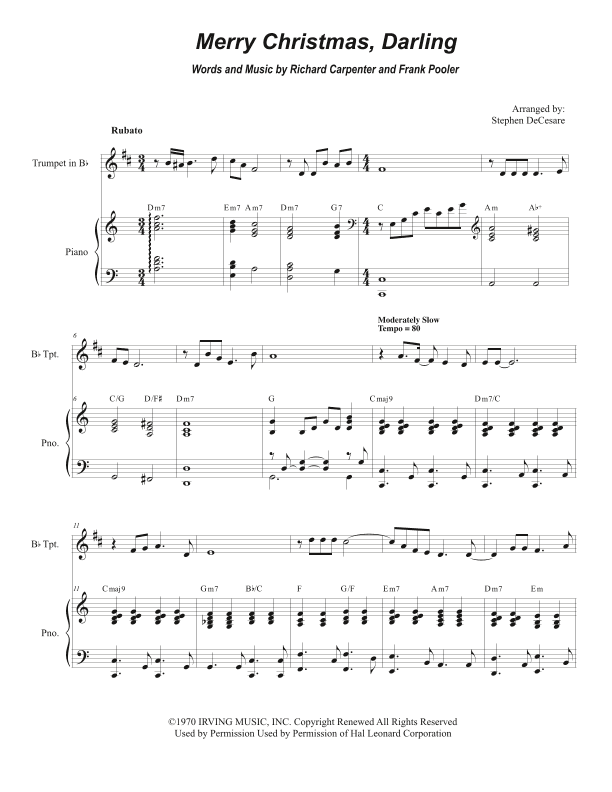 Merry Christmas, Darling (arr. Stephen DeCesare)