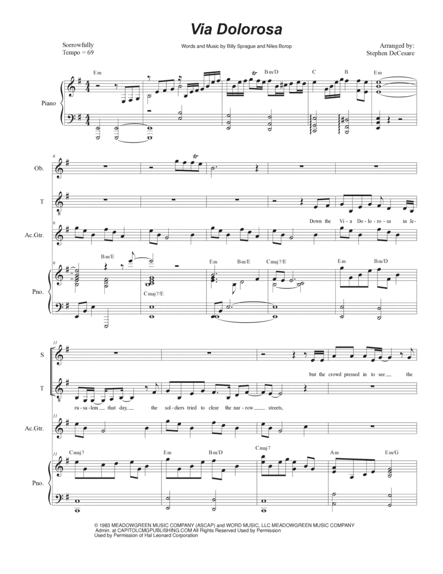 Via Dolorosa (arr. Stephen DeCesare)