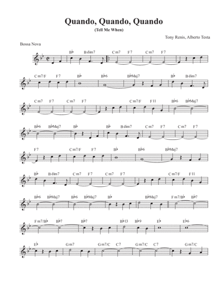 Quando, Quando, Quando (tell Me When) (arr. David M Fagnant)
