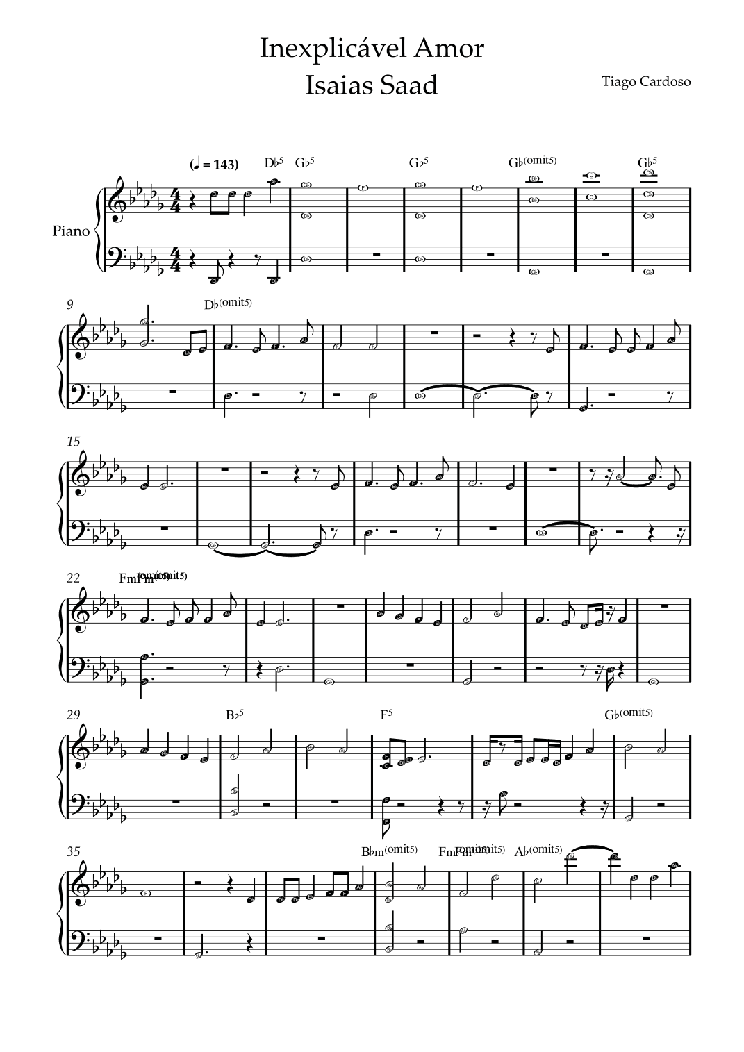 Inexplicavel Amor (arr. by ezequiel)