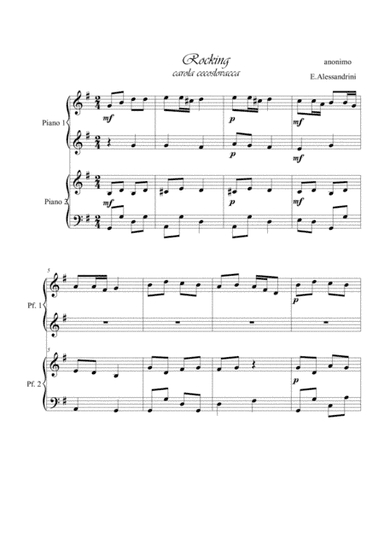Rocking. Piano 4 hands (arr. Ester Alessandrini)