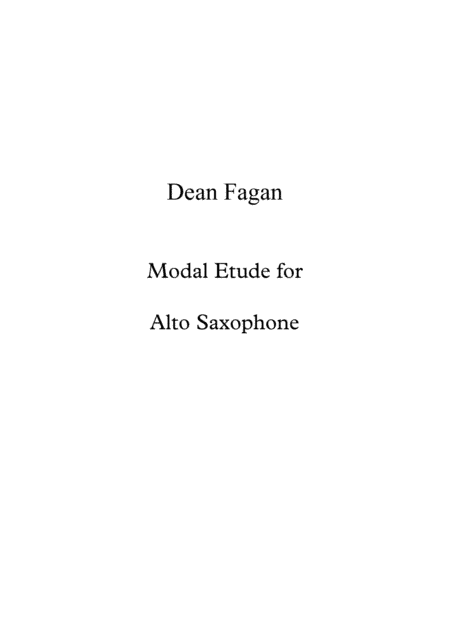 Modal Etude for Alto Saxophone