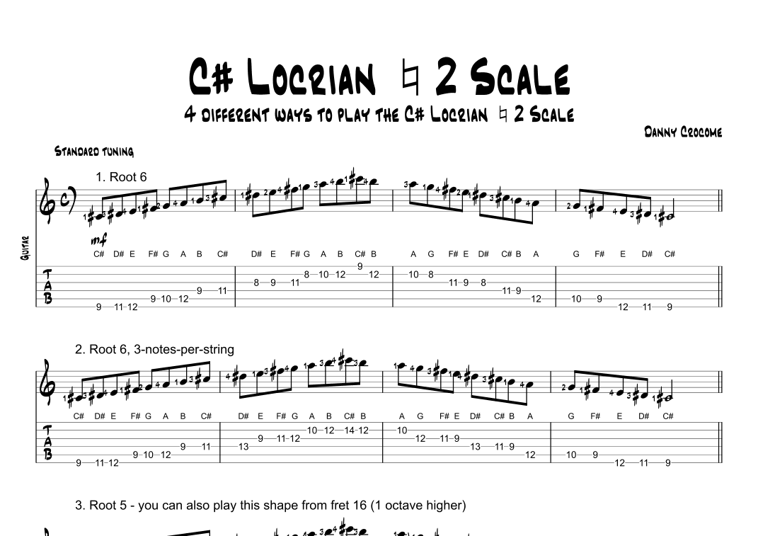 C# Locrian Natural 2 Scale (4 Ways to Play)