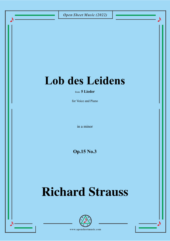 Richard Strauss-Lob des Leidens,in a minor,Op.15 No.3 (arr. OSM Press)