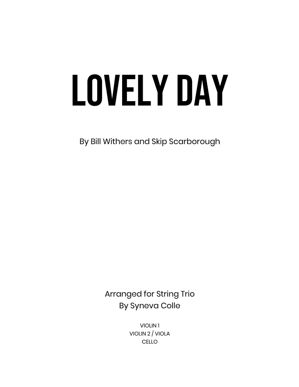 Lovely Day (arr. Syneva Colle)