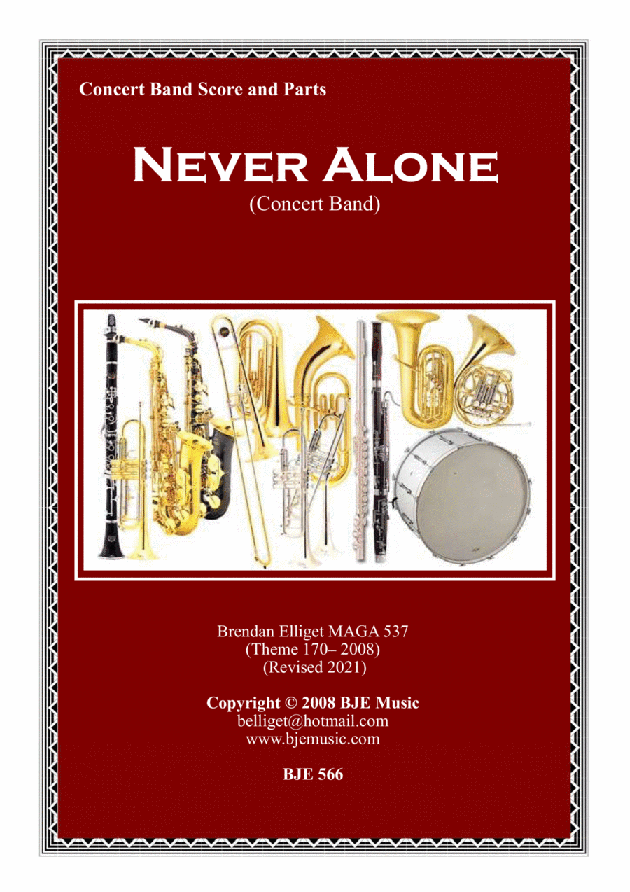 Never Alone  - Concert Band Score and Parts PDF