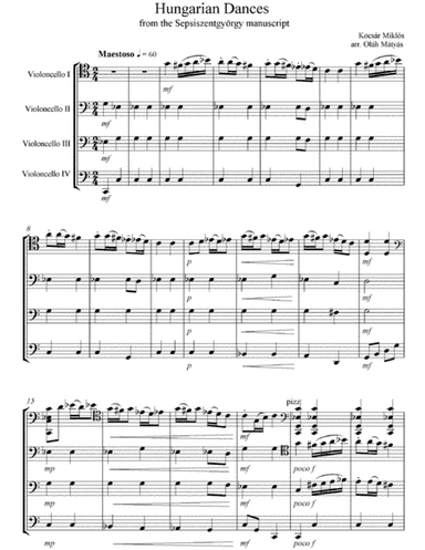 Hungarian Dances from the Sepsiszentgyörgy Manuscript (arr. Matyas Olah)