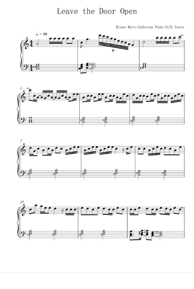 Leave The Door Open (arr. Bruno Mars, Anderson .paak And Silk Sonic)