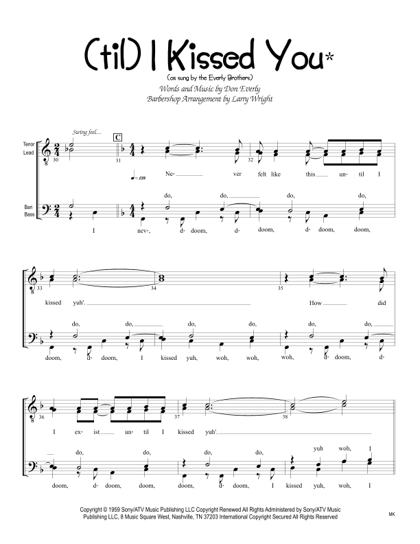 ('til) I Kissed You (arr. Larry Wright)
