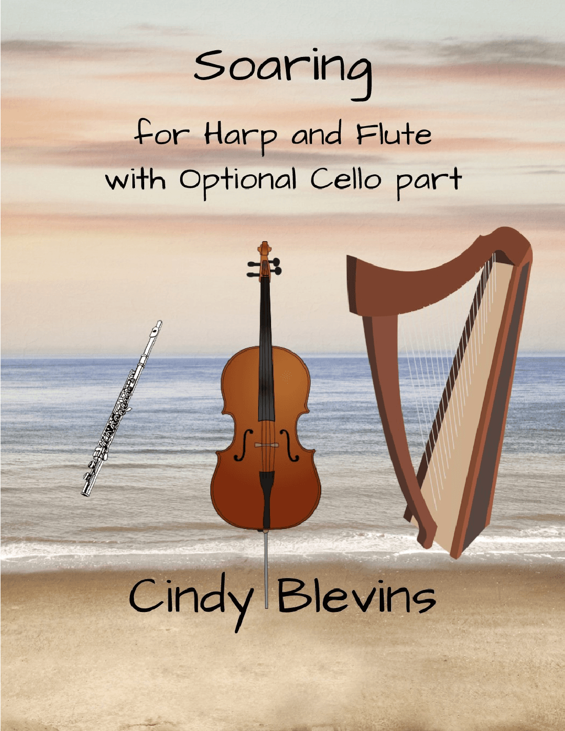 Soaring, an original song for Harp, Flute and Cello